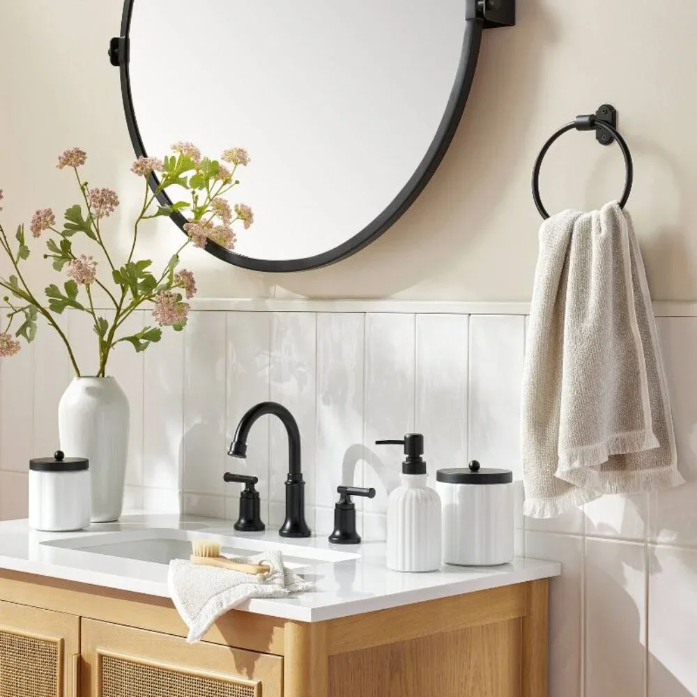 Milk Glass Bath Canister, Large Scalloped  – Hearth & Hand Magnolia, Target 2023